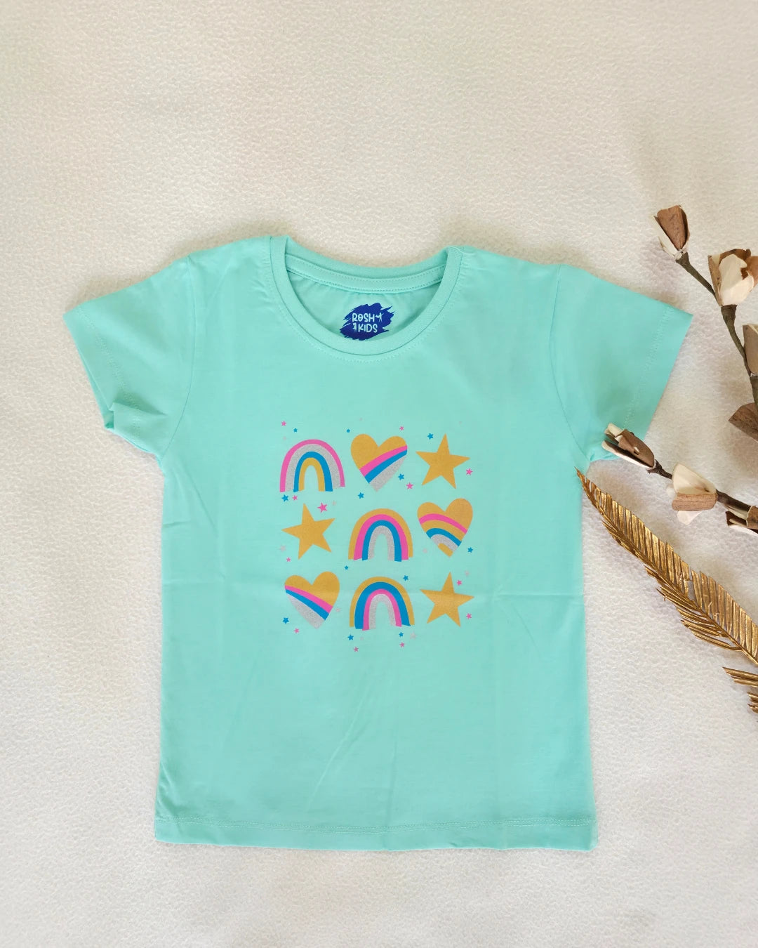 Rainbow Stars - Girls Hosiery Cotton T-Shirt