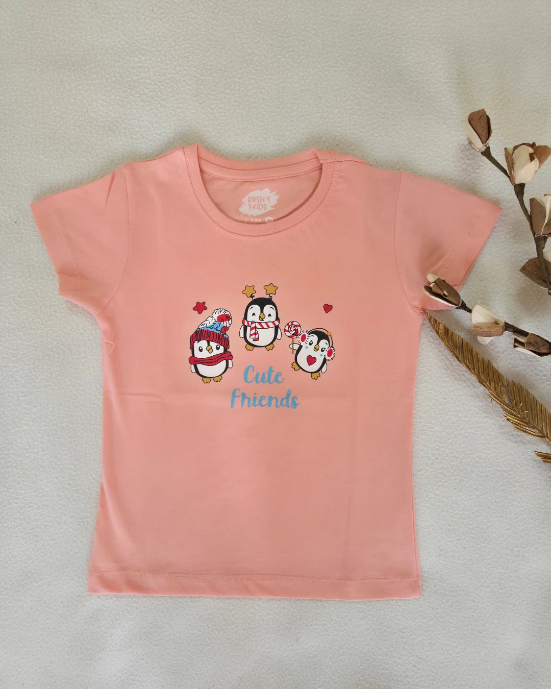 Cute Friends - Girls Hosiery Cotton T-Shirt