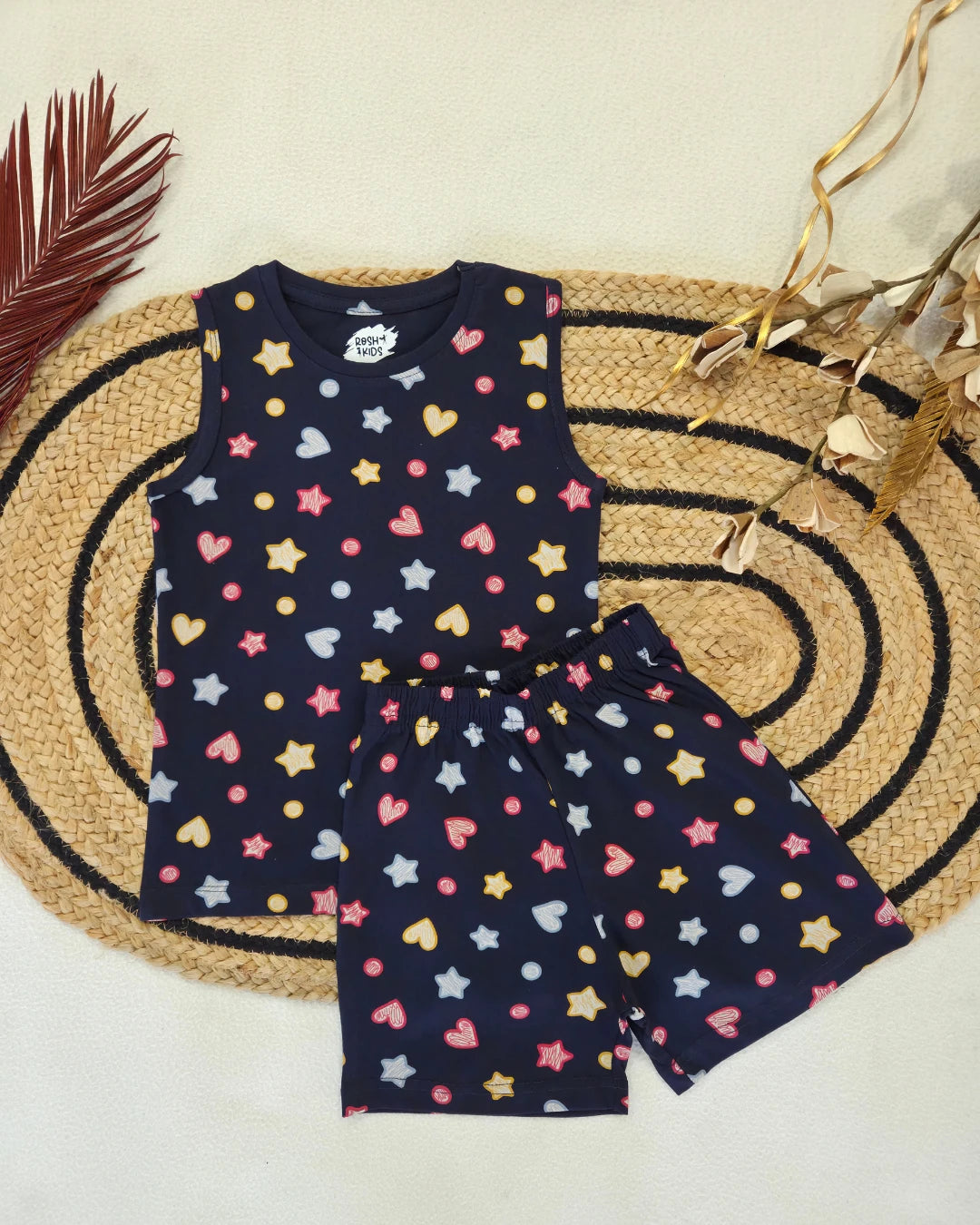 Stars and Hearts - Girls Sleeveless Co-ords