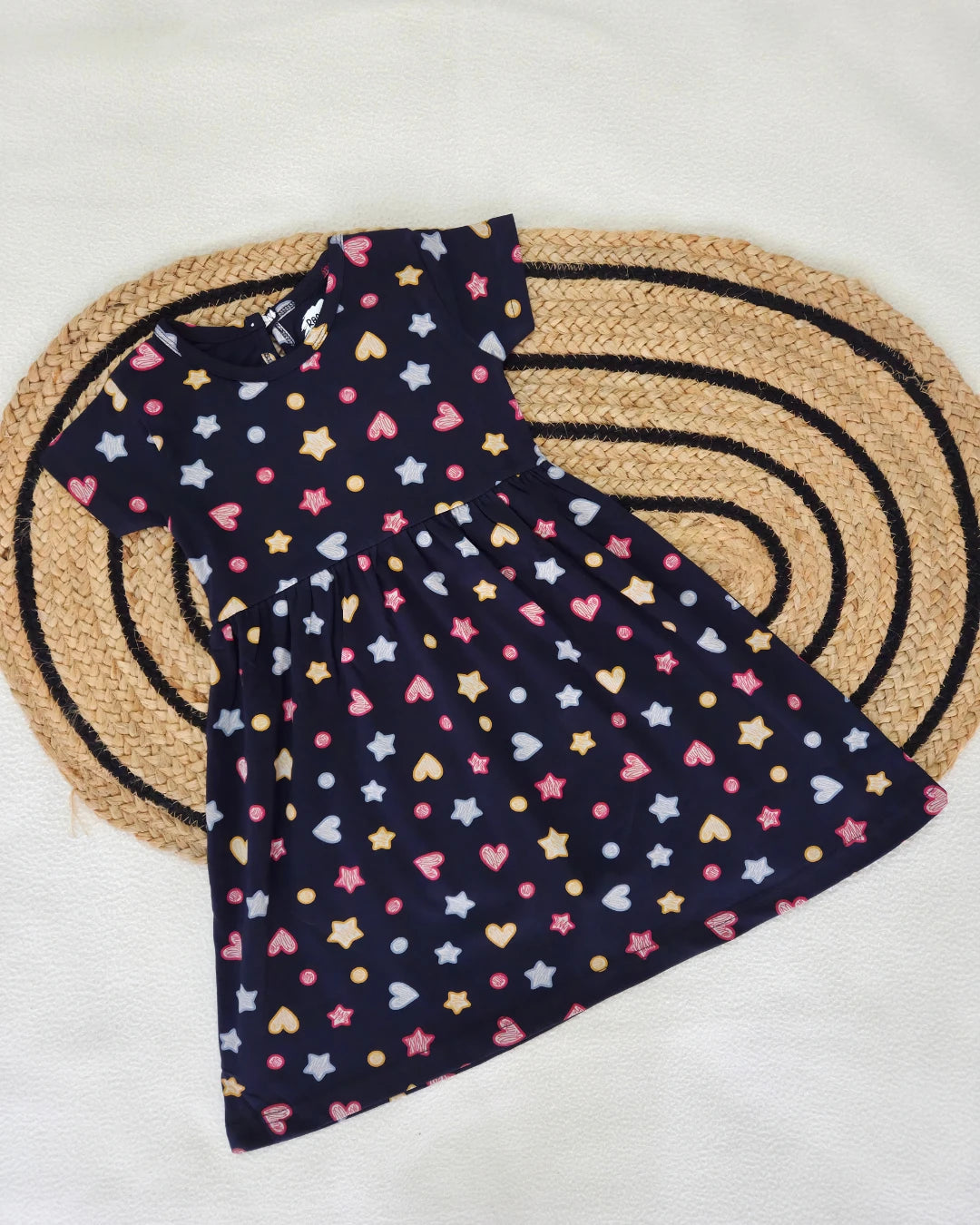 Hearts and Stars - Girls half Sleeve Frock