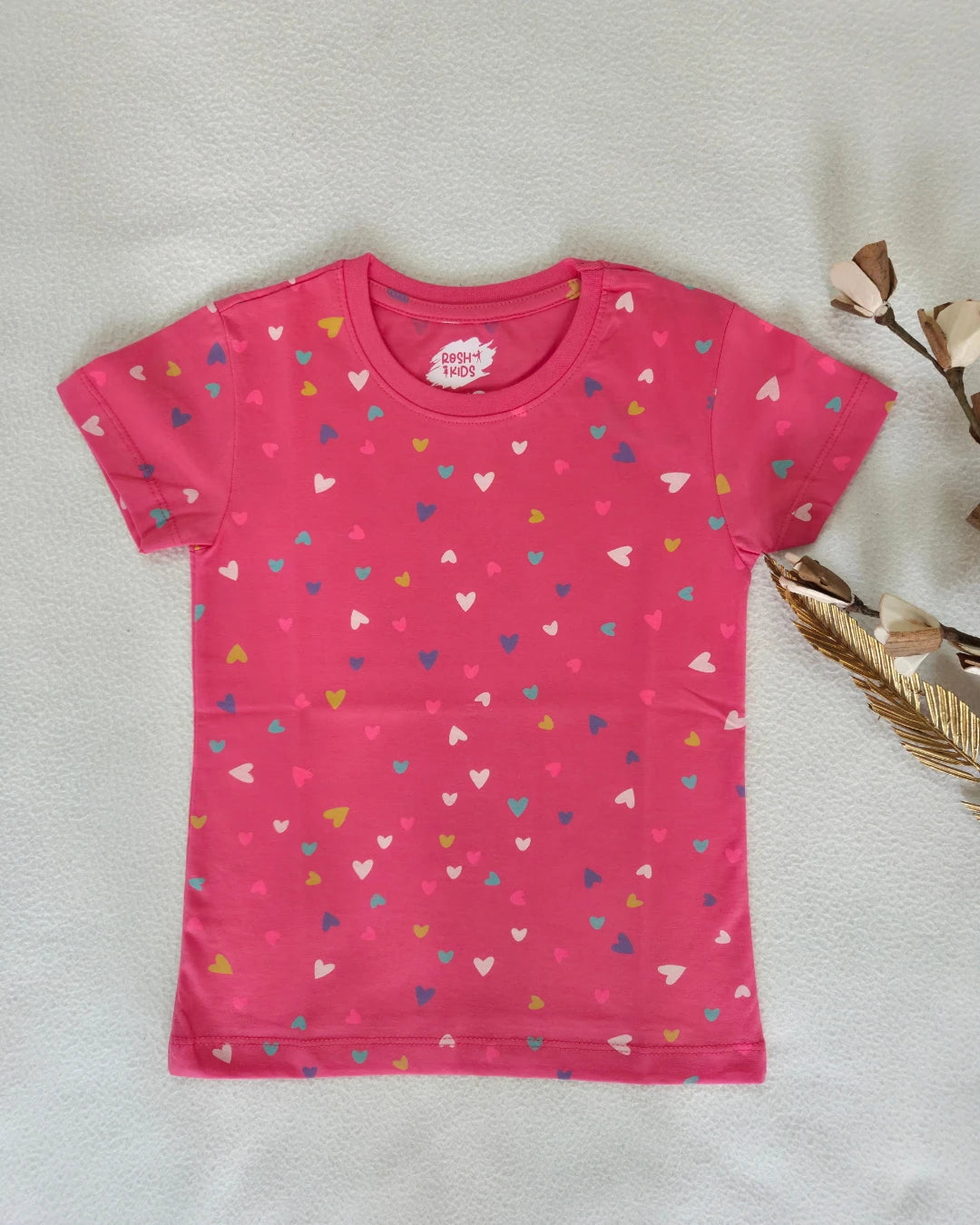 Colorful Hearts Girls T Shirt