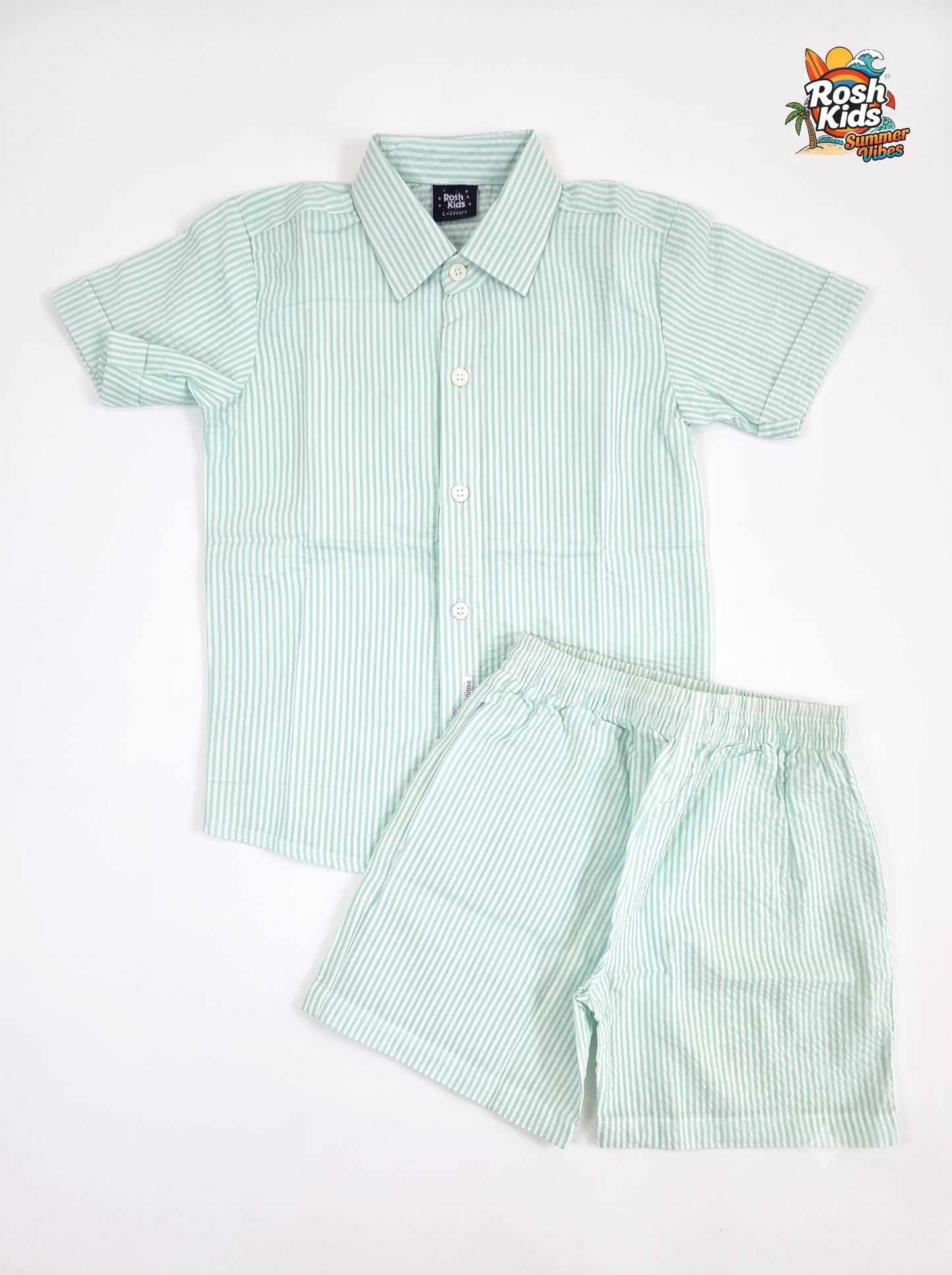 Mint Stripe - Boys Cotton Co-ords