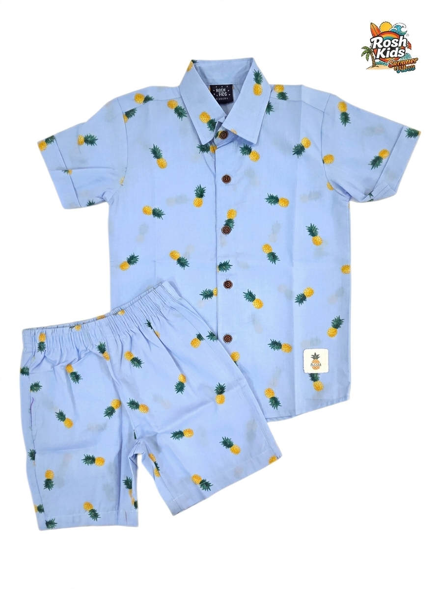 Aloha Pineapple Boys Cotton Co-ords