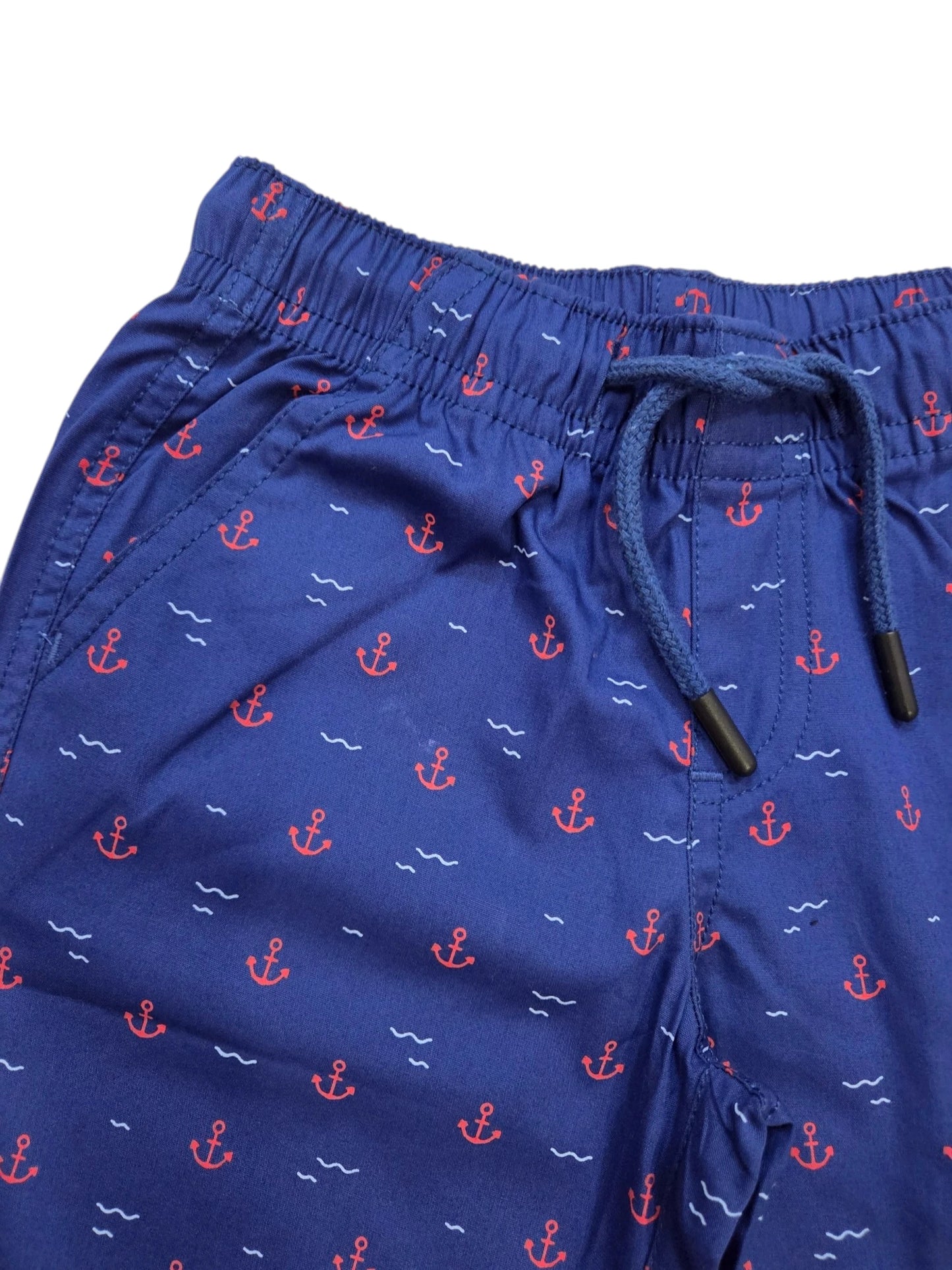 DEEP BLUE SEA ANCHOR SUMMER-BOYS COTTON SHORTS WITH POCKET