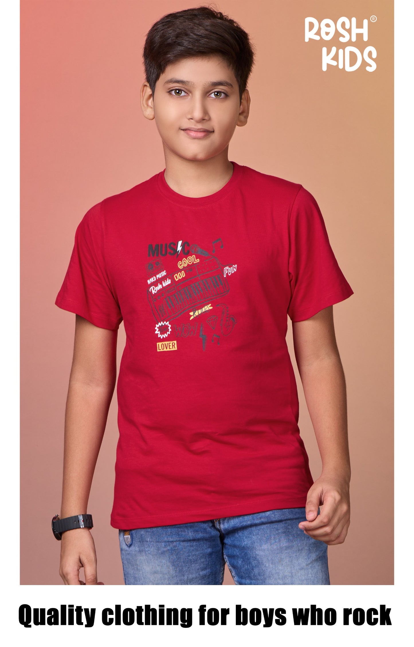 Music on - Boys Half Sleeve T-Shirt