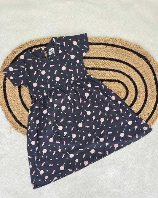 Lolipop Burst - Girls half Sleeve Frock