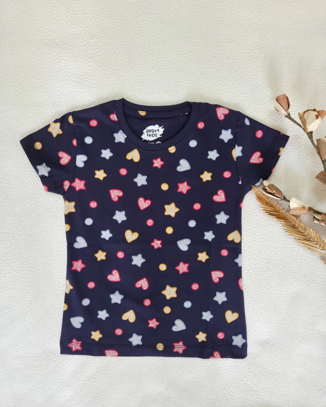 Starshine Hearts - Girls Hosiery Cotton T-Shirt