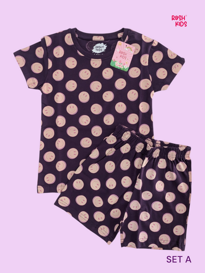 Smiley - Girls Shorts Co-ords