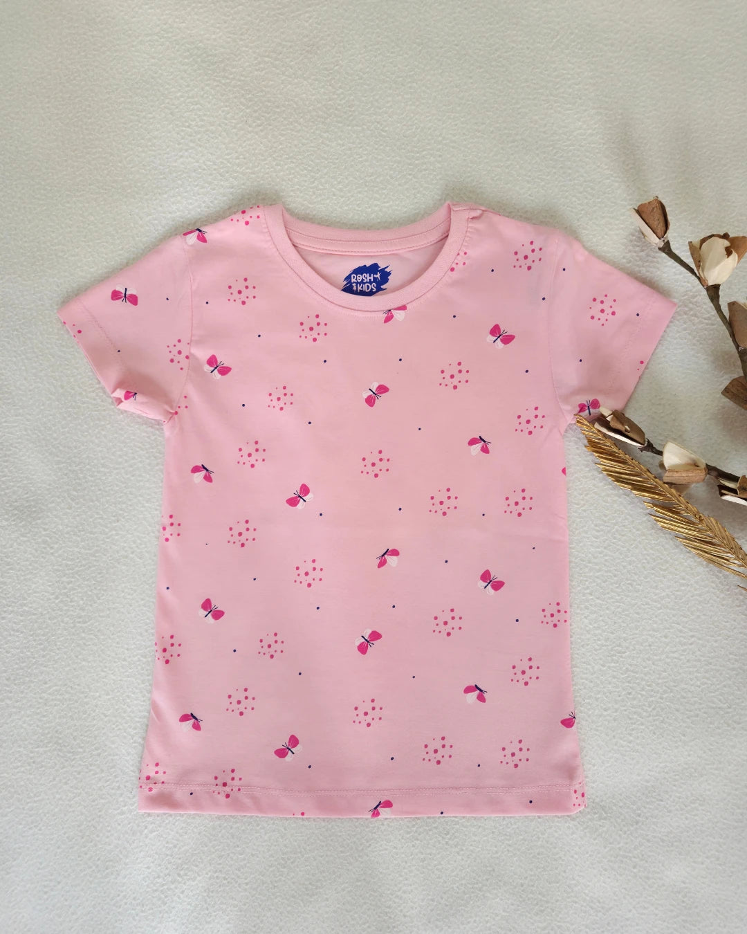 Butterfly Bliss - Girls Hosiery Cotton T-Shirt