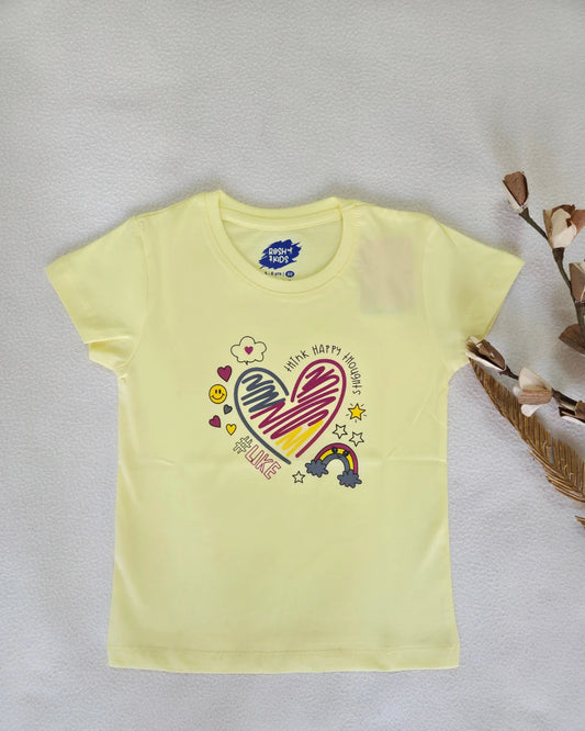 Happy Thoughts - Girls Hosiery Cotton T-Shirt