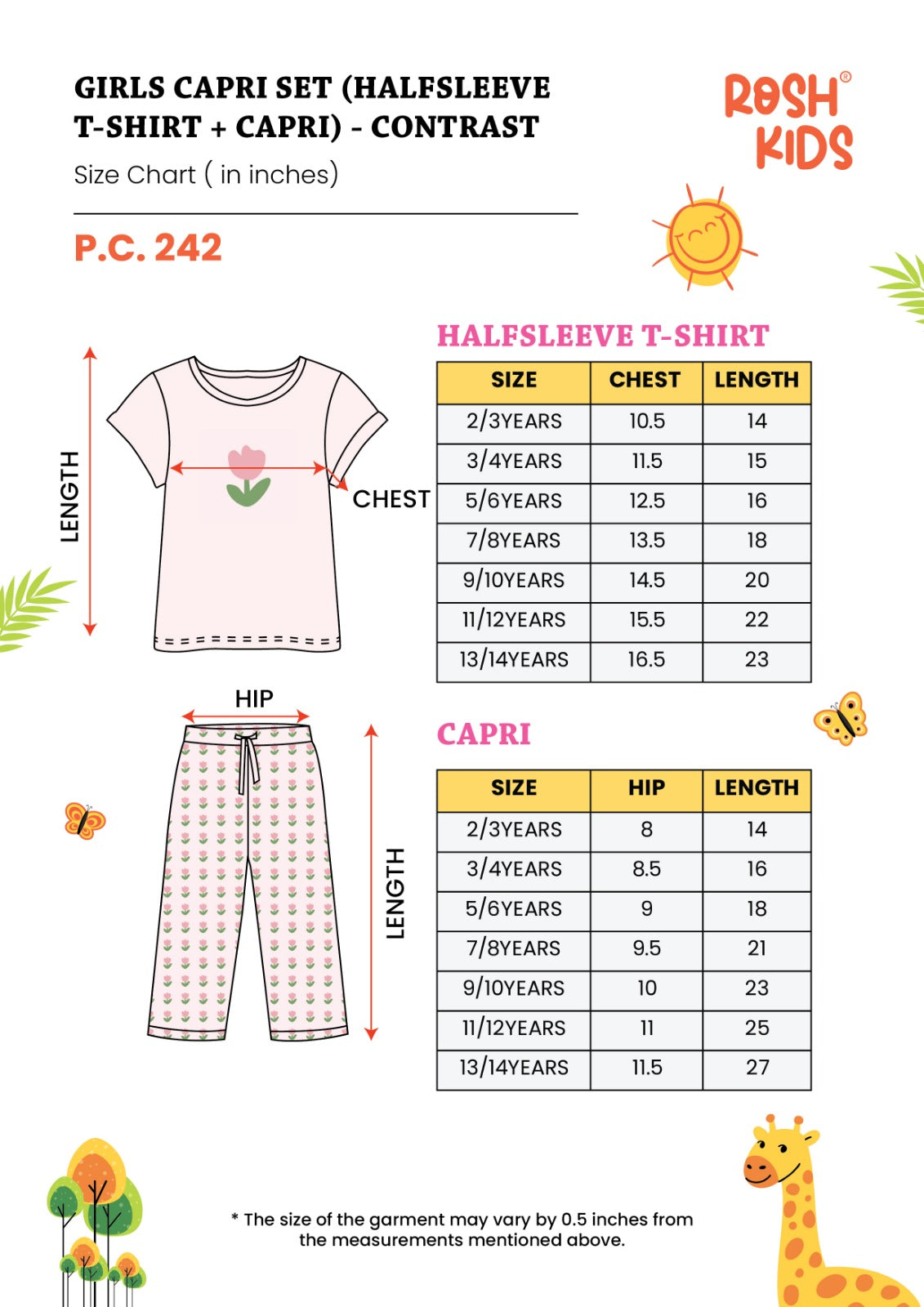 Unicorn - Girls Capri 3/4th Set