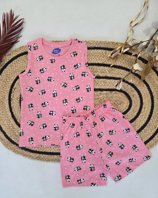 Panda - Girls Sleeveless Co-ords