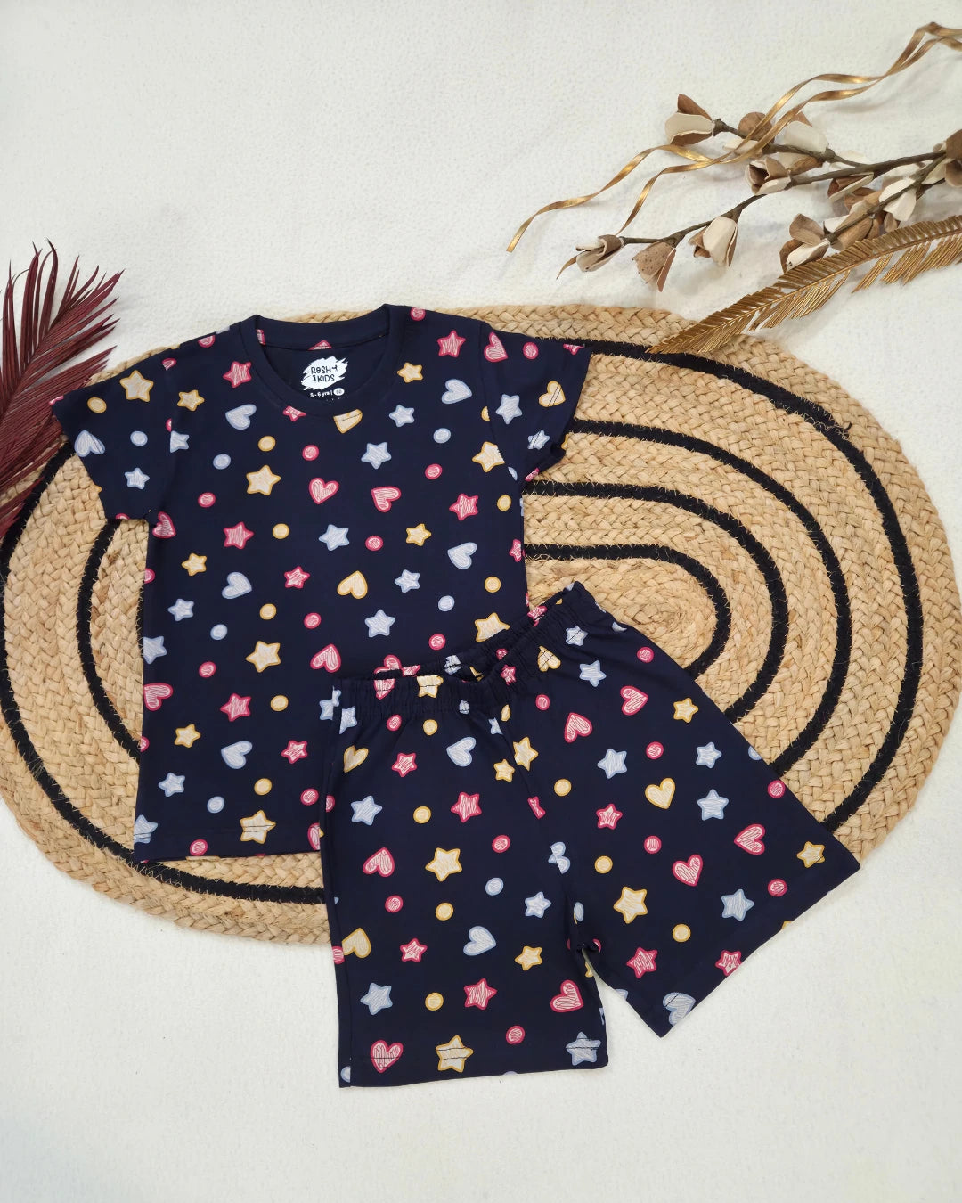 Hearts and stars - Girls Shorts Co-ords