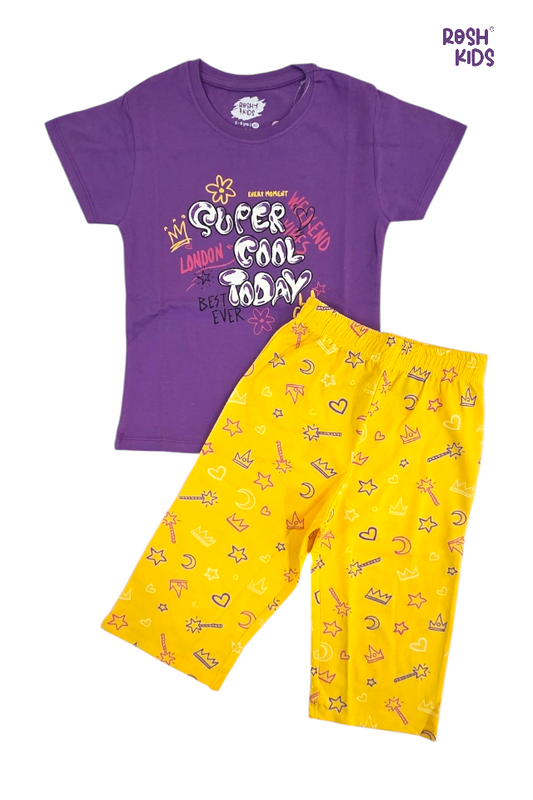 Super Cool Today - Girls Capri 3/4th Set