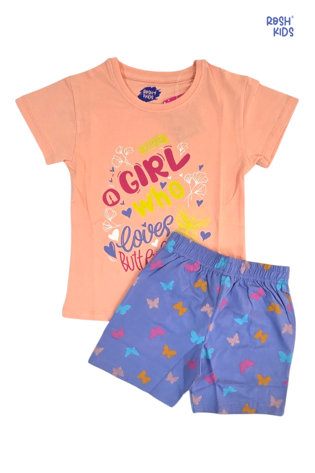 Girl Who Loves Butterflies - Girls Shorts Set