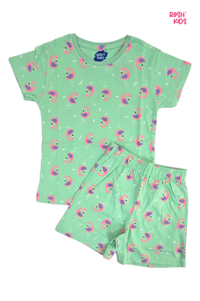 Flamingo - Girls Shorts Co-ords