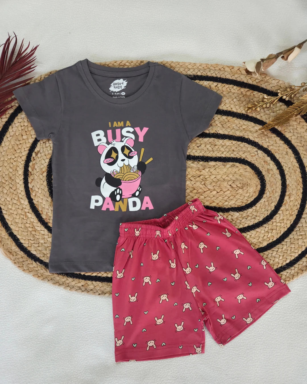 Busy Panda - Girls Shorts Set