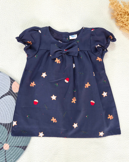 Stars and Cupcakes - Cotton Woven baby frock with soft lining