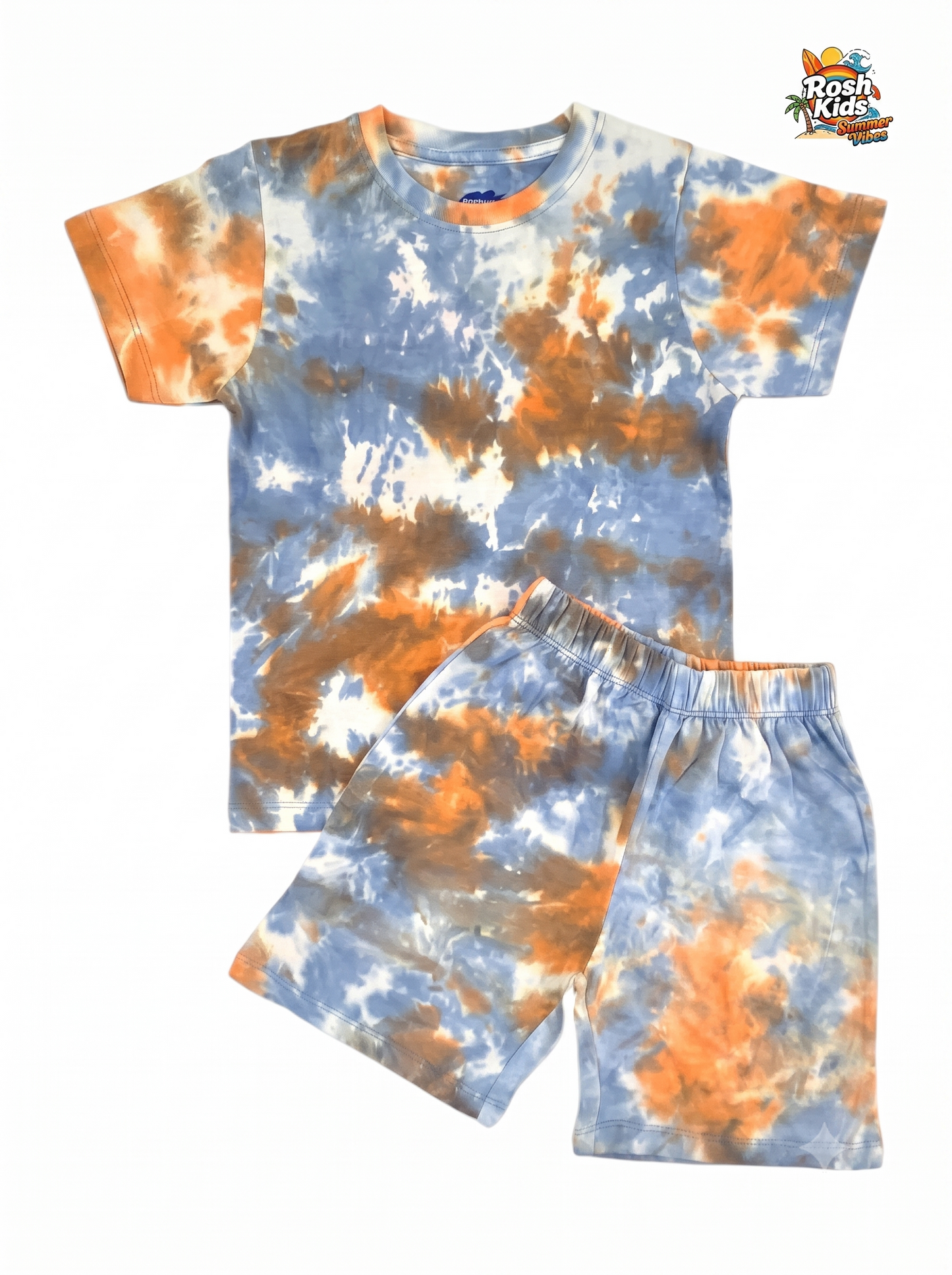 Sunset Cloudy Dye Shorts set