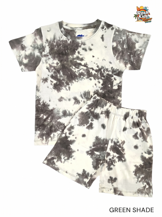 Mint Cloudy Dye Shorts set