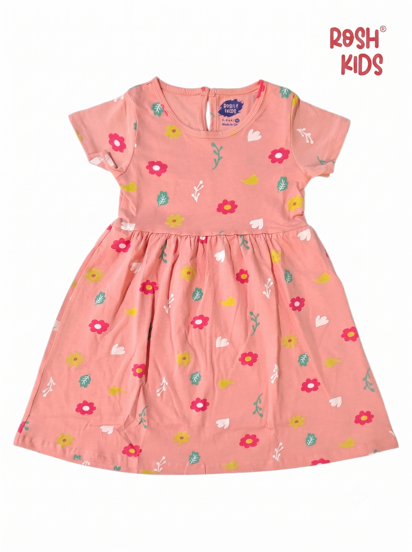 Coral Garden - Girls half Sleeve Frock