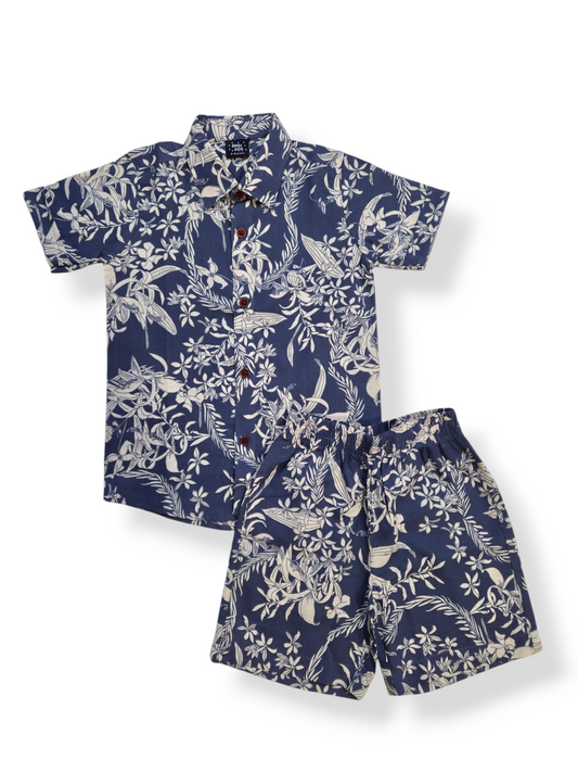 Blue Leaves - Boys Cotton Co-ords