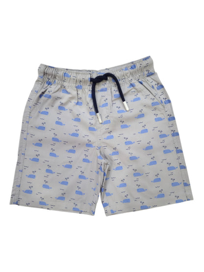WHALE WAVES-BOYS COTTON SHORTS WITH POCKET