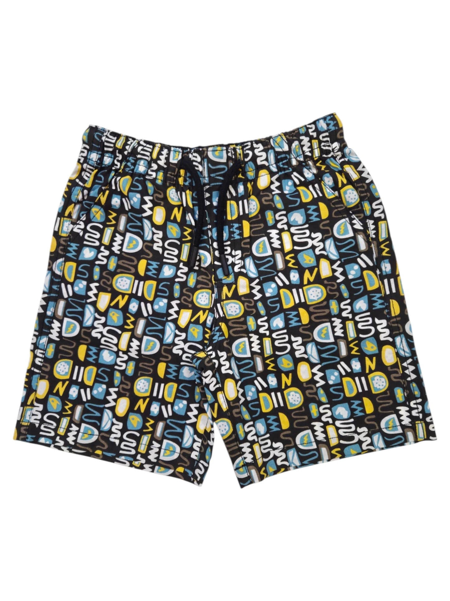BOLD POP ART BLOCK PRINT-BOYS COTTON SHORTS WITH POCKET
