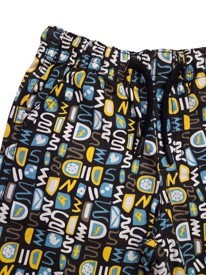 BOLD POP ART BLOCK PRINT-BOYS COTTON SHORTS WITH POCKET