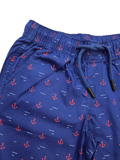DEEP BLUE SEA ANCHOR SUMMER-BOYS COTTON SHORTS WITH POCKET