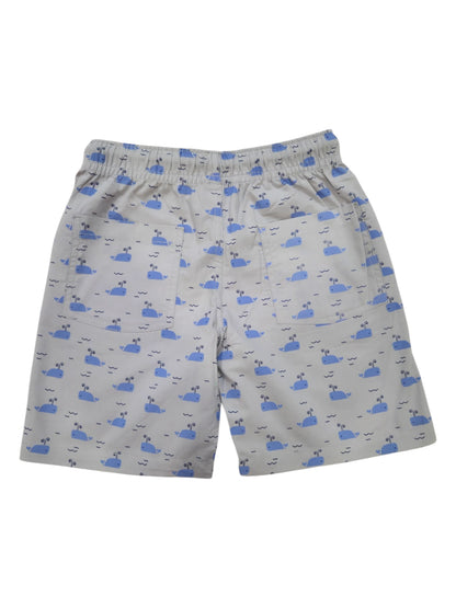 WHALE WAVES-BOYS COTTON SHORTS WITH POCKET