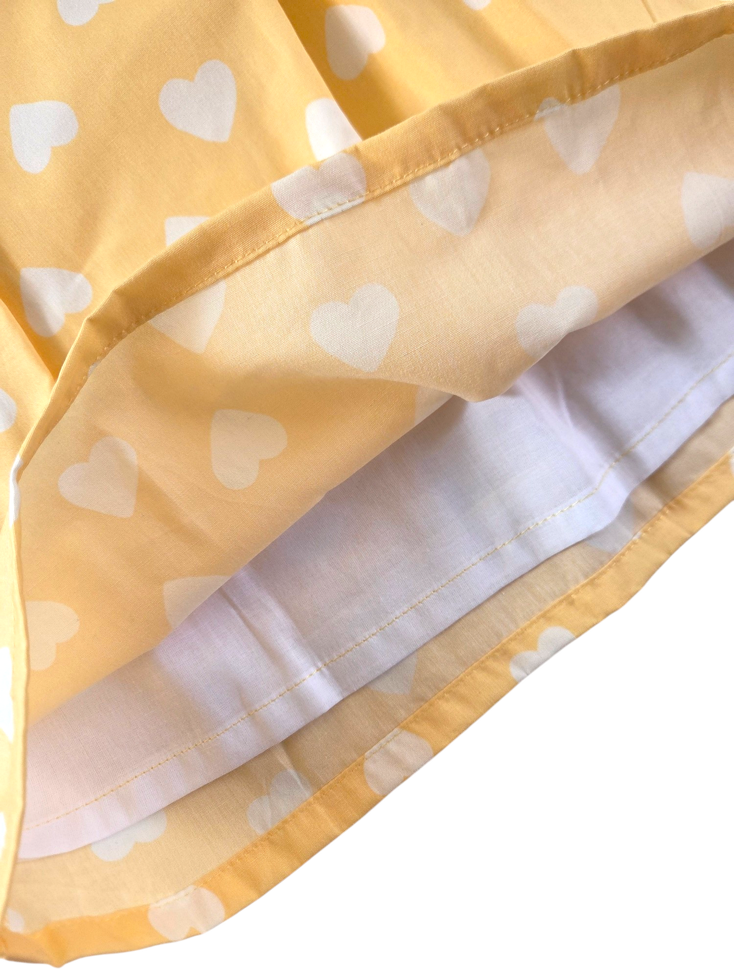 White Hearts - Cotton Woven baby frock with soft lining