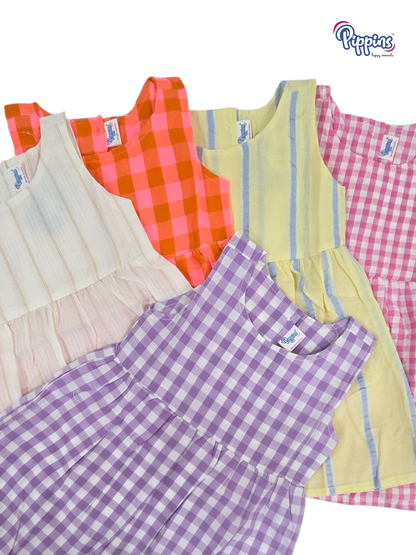 Baby Sleeveless Frock - 5PCS Combo