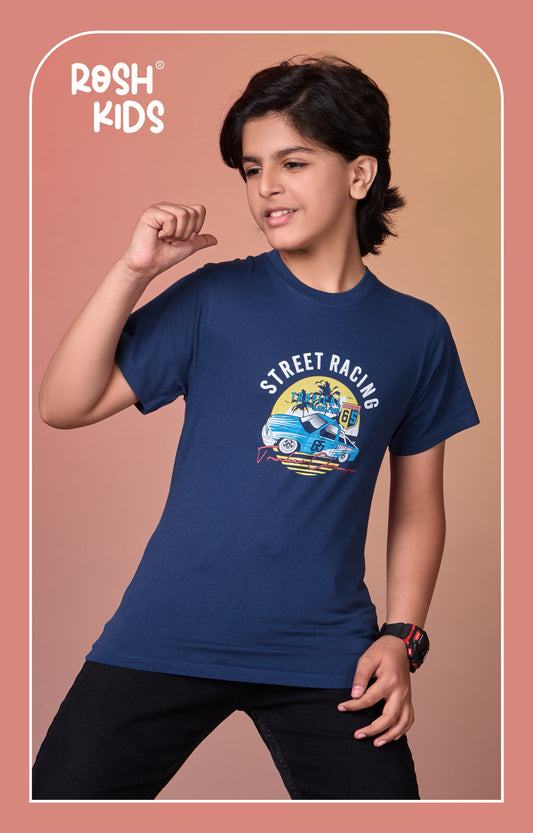 Street Racing - Boys Half Sleeve T-Shirt