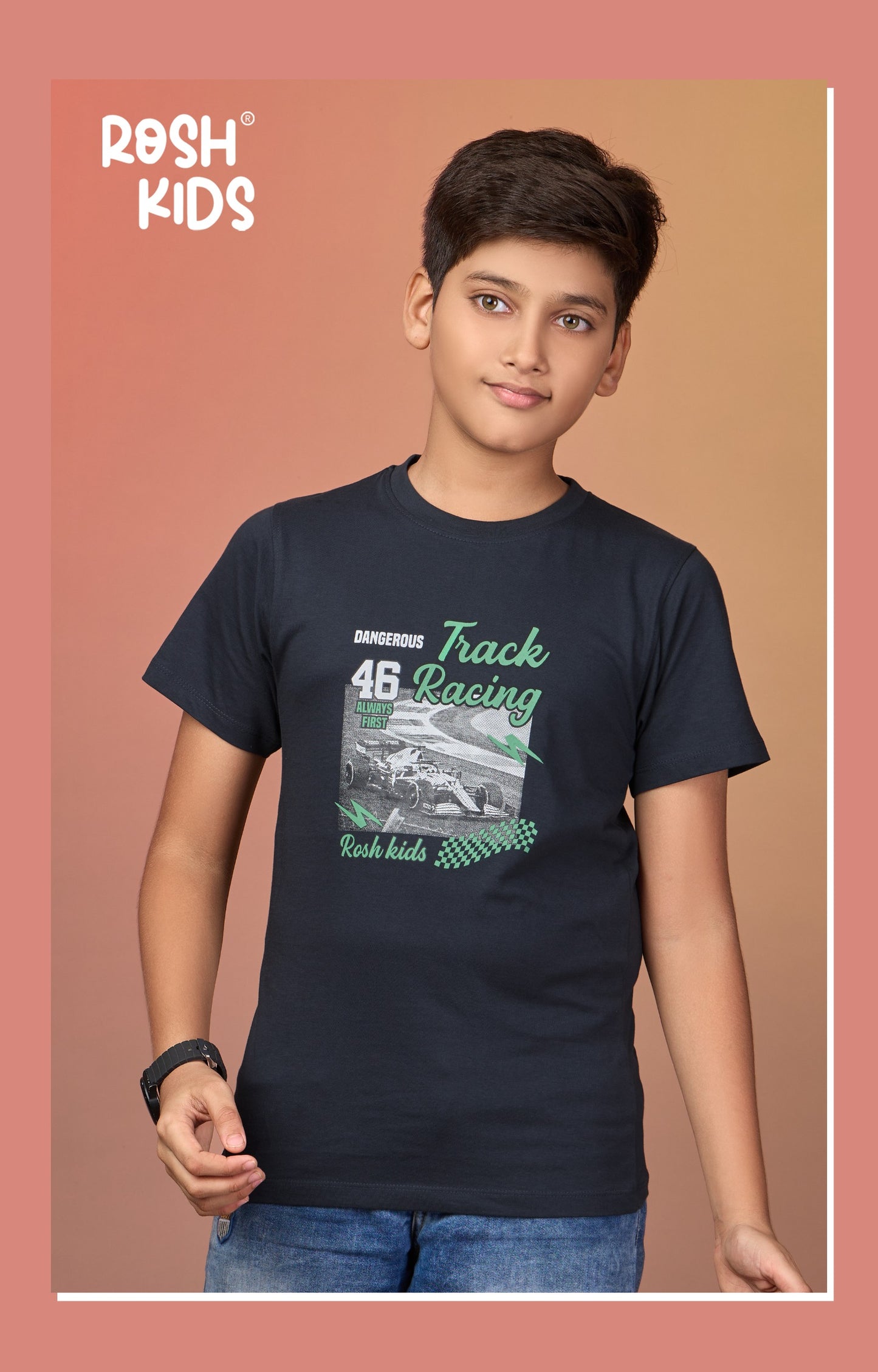 Track Racing - Boys Half Sleeve T-Shirt