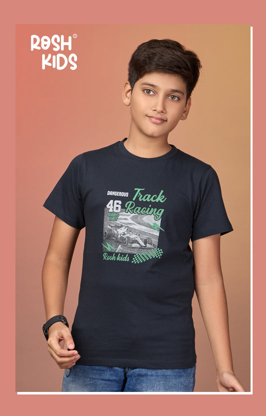 Track Racing - Boys Half Sleeve T-Shirt
